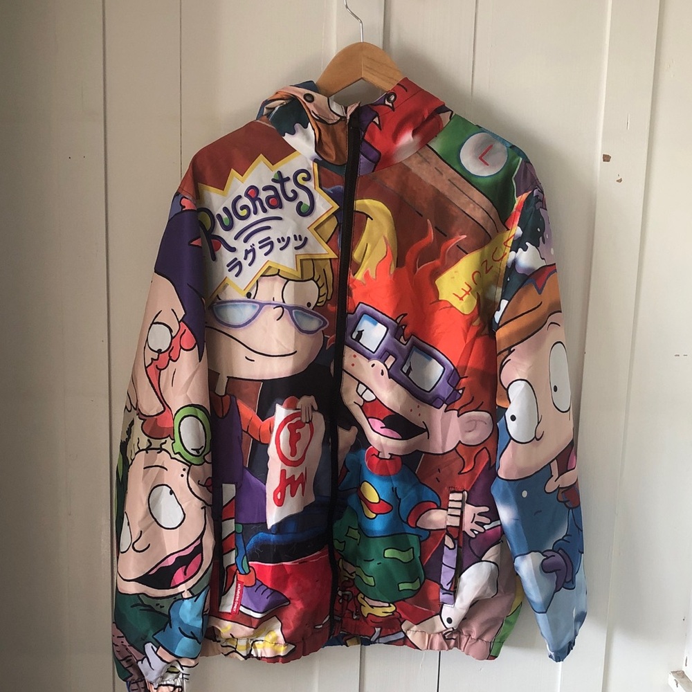 Members Only Nickelodeon Multicolor Rugrats  Cartoon Jacket XL Vintage 3 pockets